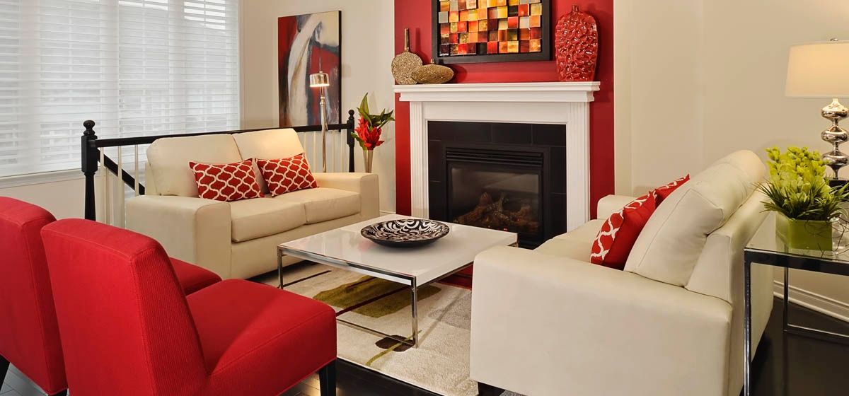Fun contemporary living room in a small space